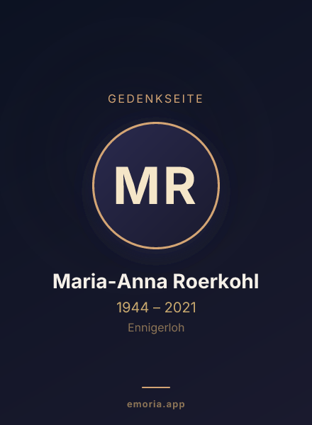 Gedenkportrait von Maria-Anna Roerkohl