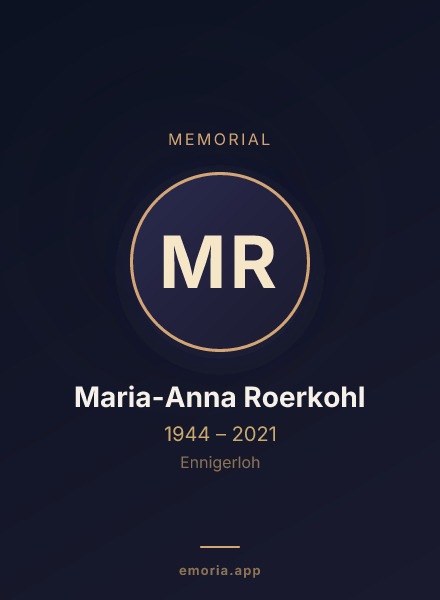 Memorial portrait of Maria-Anna Roerkohl