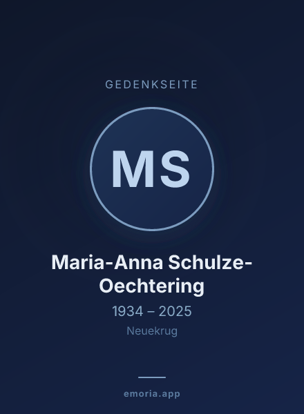 Gedenkportrait von Maria-Anna Schulze-Oechtering