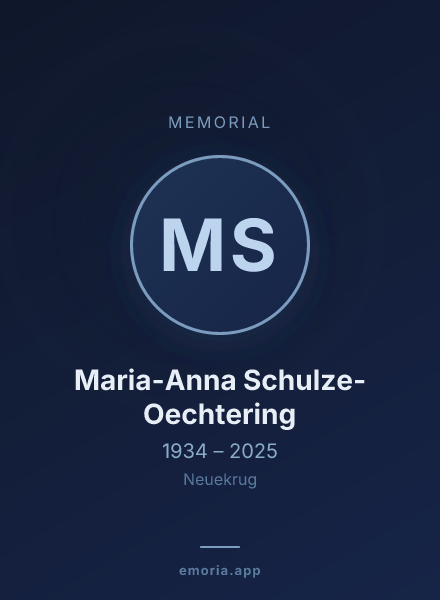 Memorial portrait of Maria-Anna Schulze-Oechtering