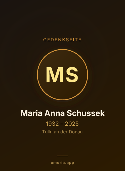 Gedenkportrait von Maria Anna Schussek