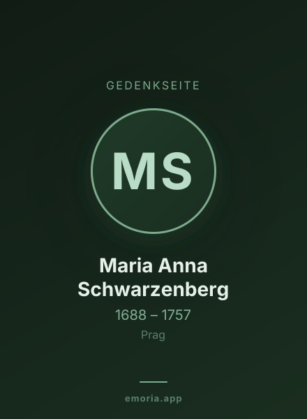 Gedenkportrait von Maria Anna Schwarzenberg