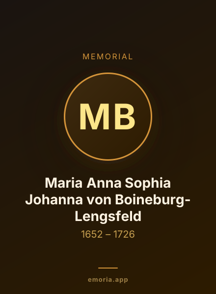 Memorial portrait of Maria Anna Sophia Johanna von Boineburg-Lengsfeld
