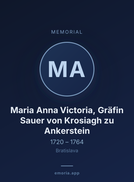 Memorial portrait of Maria Anna Victoria, Gräfin Sauer von Krosiagh zu Ankerstein