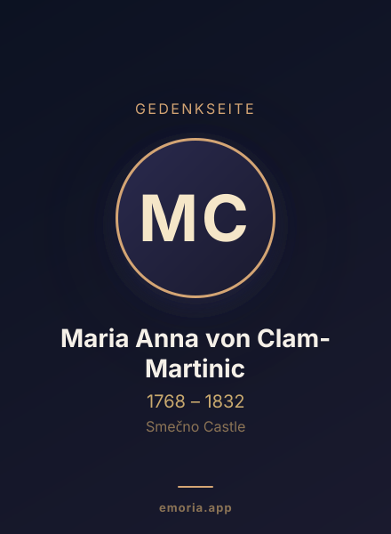 Gedenkportrait von Maria Anna von Clam-Martinic