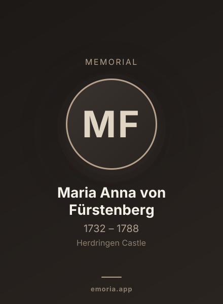 Memorial portrait of Maria Anna von Fürstenberg