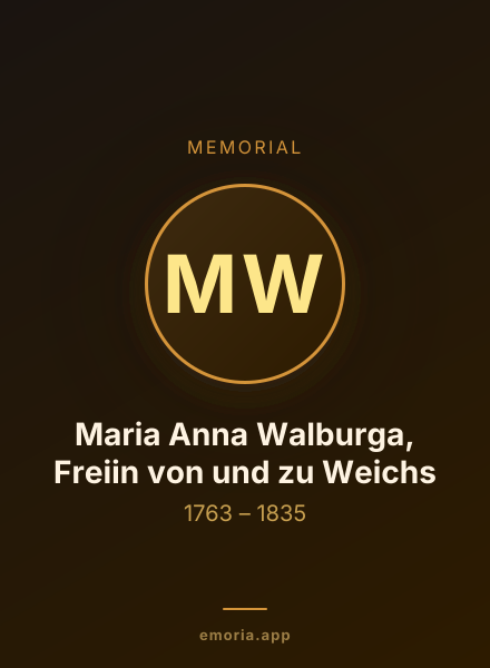Memorial portrait of Maria Anna Walburga, Freiin von und zu Weichs