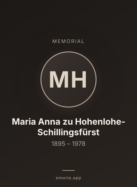 Memorial portrait of Maria Anna zu Hohenlohe-Schillingsfürst