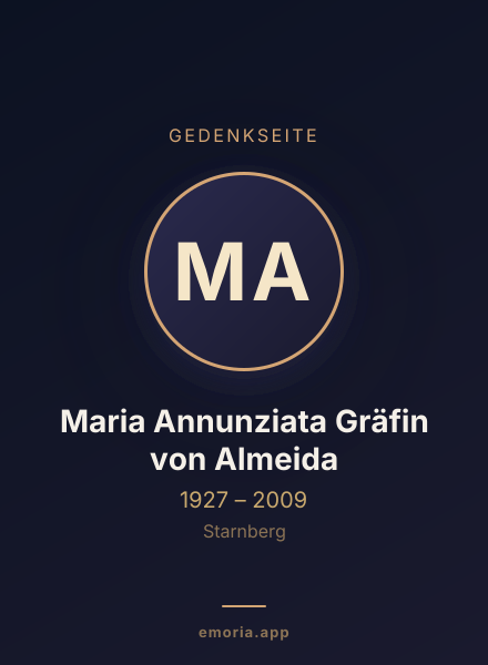 Gedenkportrait von Maria Annunziata Gräfin von Almeida