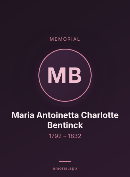 Memorial portrait of Maria Antoinetta Charlotte Bentinck