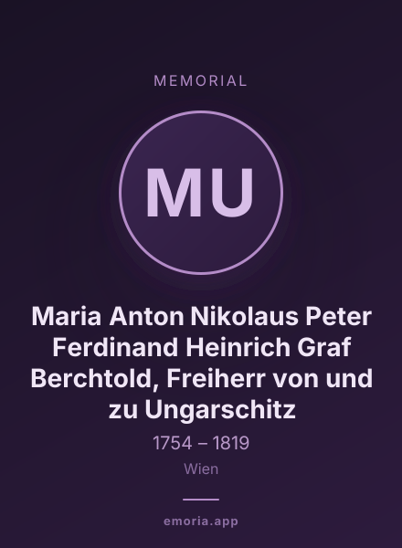Memorial portrait of Maria Anton Nikolaus Peter Ferdinand Heinrich Graf Berchtold, Freiherr von und zu Ungarschitz