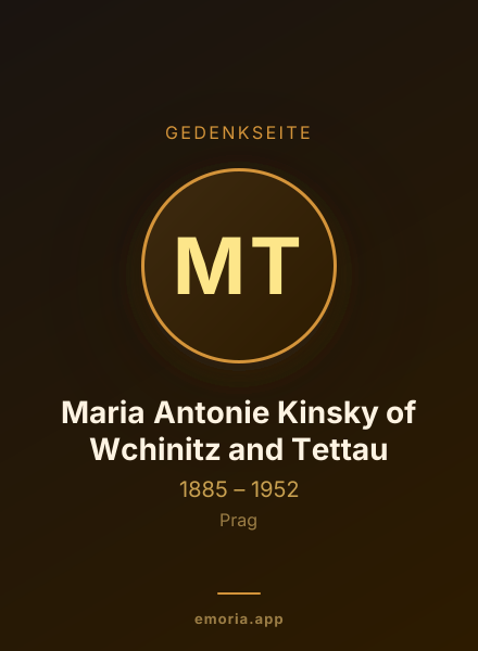 Gedenkportrait von Maria Antonie Kinsky of Wchinitz and Tettau
