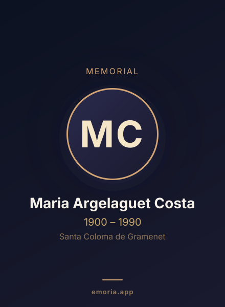 Memorial portrait of Maria Argelaguet Costa