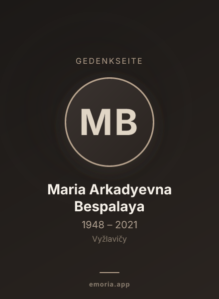 Gedenkportrait von Maria Arkadyevna Bespalaya