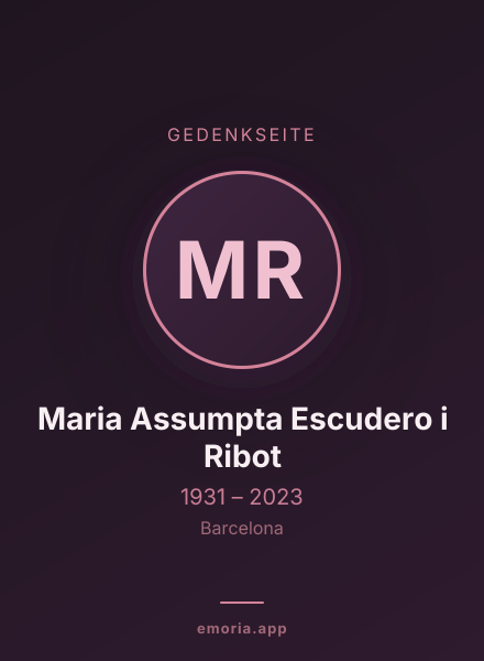 Gedenkportrait von Maria Assumpta Escudero i Ribot