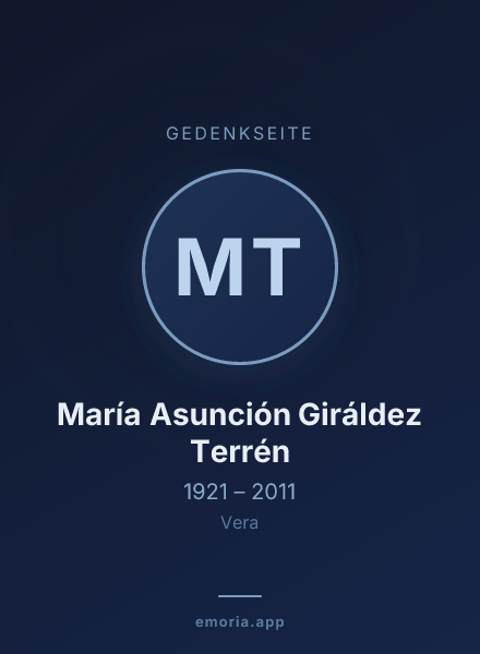 Gedenkportrait von María Asunción Giráldez Terrén