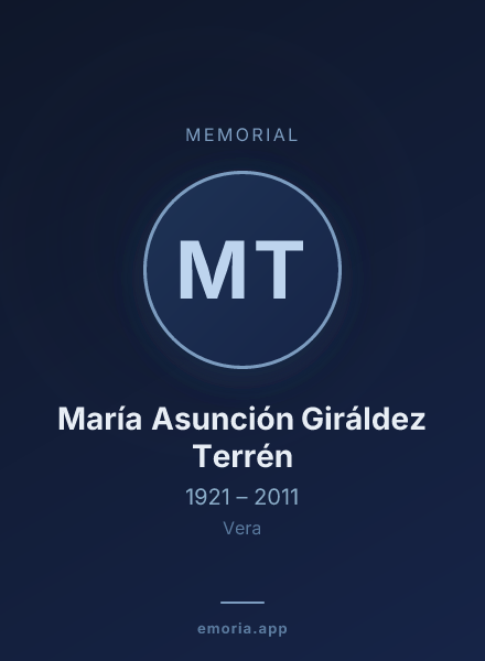 Memorial portrait of María Asunción Giráldez Terrén