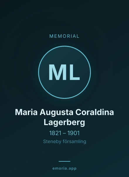 Memorial portrait of Maria Augusta Coraldina Lagerberg