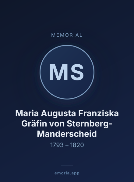 Memorial portrait of Maria Augusta Franziska Gräfin von Sternberg-Manderscheid