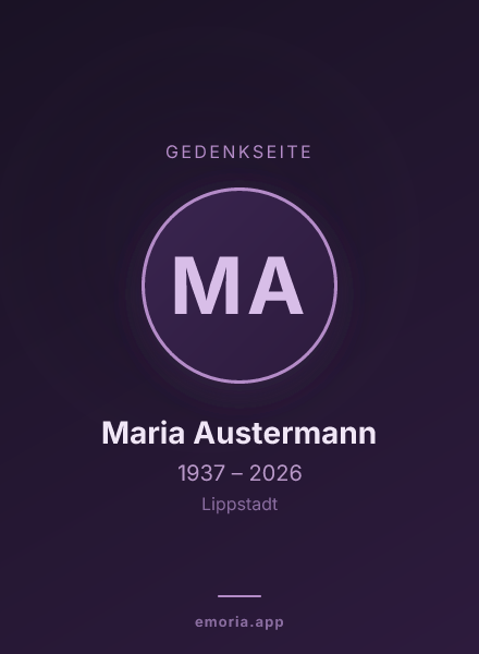 Gedenkportrait von Maria Austermann