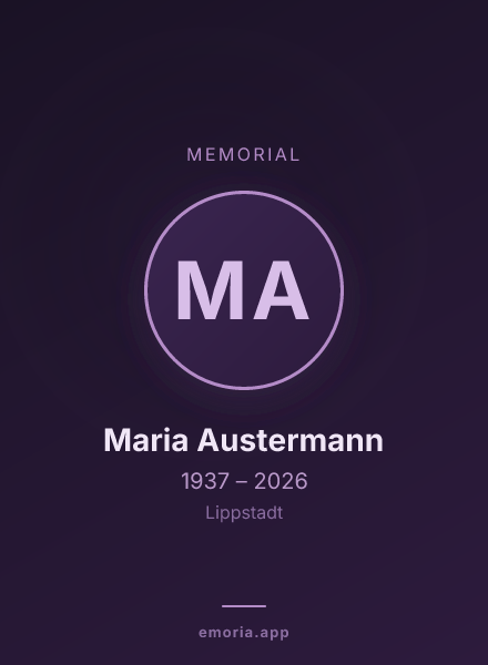 Memorial portrait of Maria Austermann