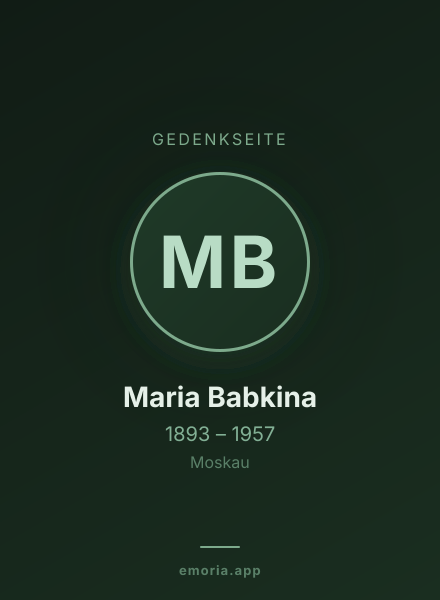 Gedenkportrait von Maria Babkina