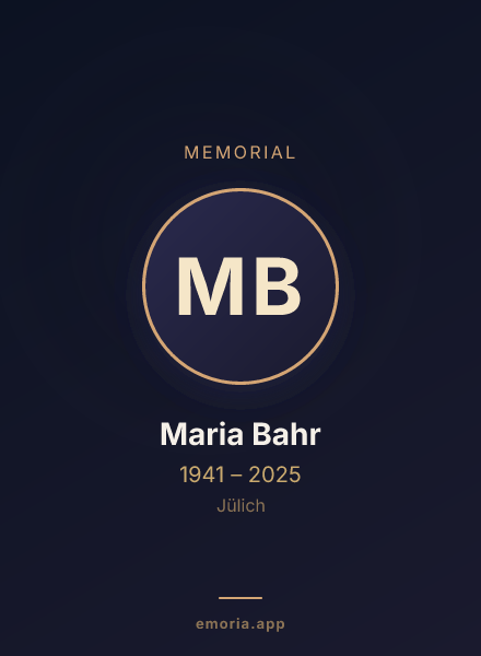 Memorial portrait of Maria Bahr