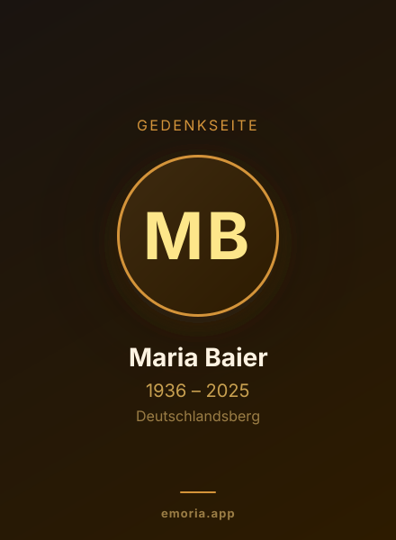 Gedenkportrait von Maria Baier