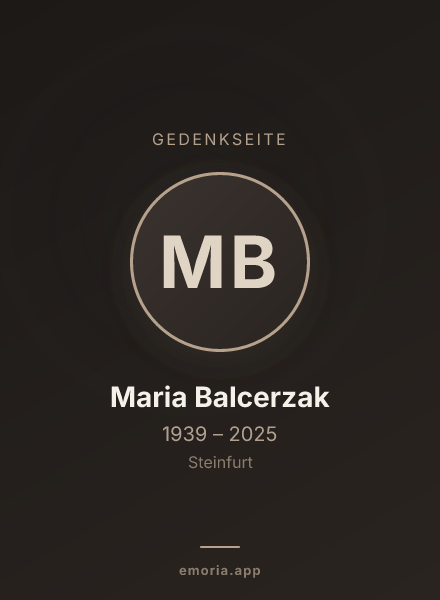 Gedenkportrait von Maria Balcerzak