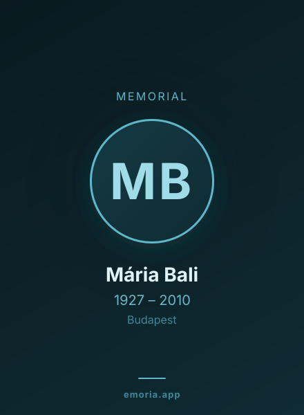 Memorial portrait of Mária Bali