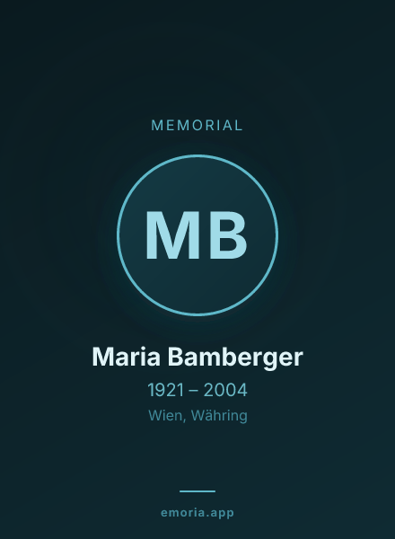 Memorial portrait of Maria Bamberger