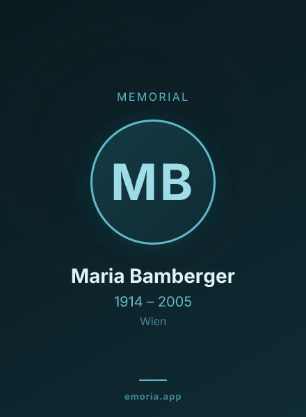 Memorial portrait of Maria Bamberger