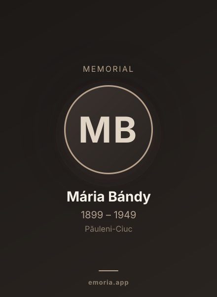 Memorial portrait of Mária Bándy