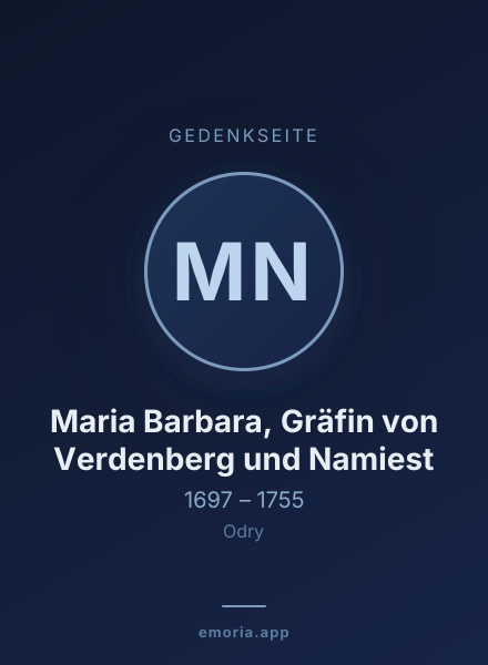 Gedenkportrait von Maria Barbara, Gräfin von Verdenberg und Namiest