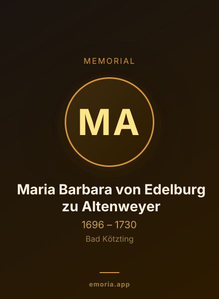 Memorial portrait of Maria Barbara von Edelburg zu Altenweyer