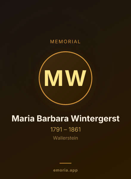 Memorial portrait of Maria Barbara Wintergerst