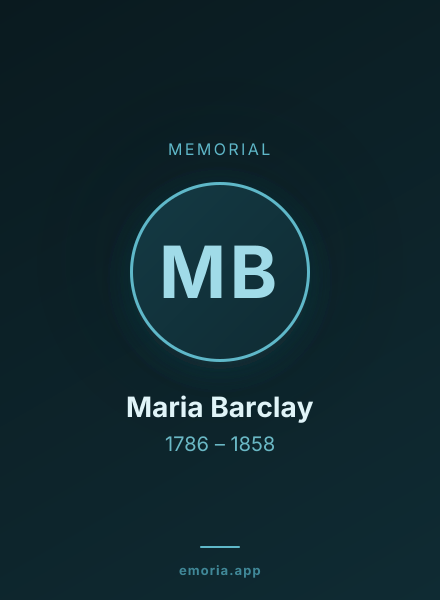 Memorial portrait of Maria Barclay