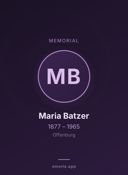 Memorial portrait of Maria Batzer