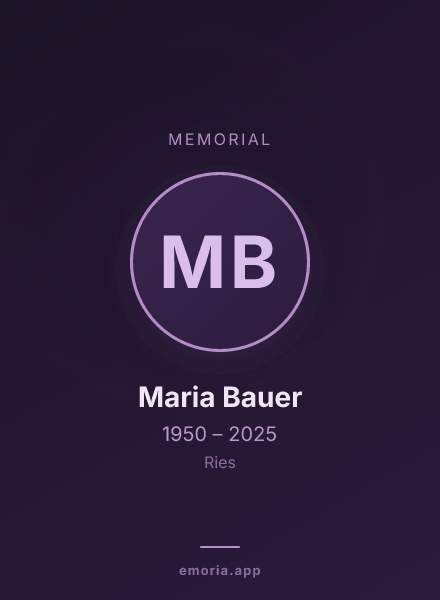 Memorial portrait of Maria Bauer