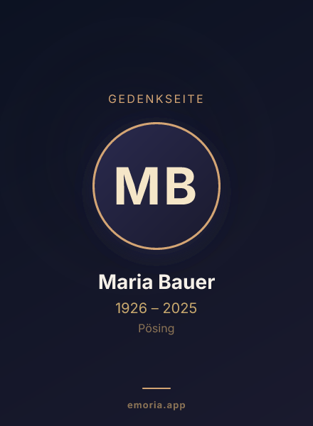 Gedenkportrait von Maria Bauer