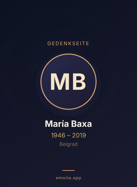 Gedenkportrait von María Baxa