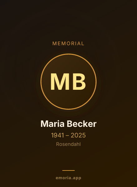Memorial portrait of Maria Becker