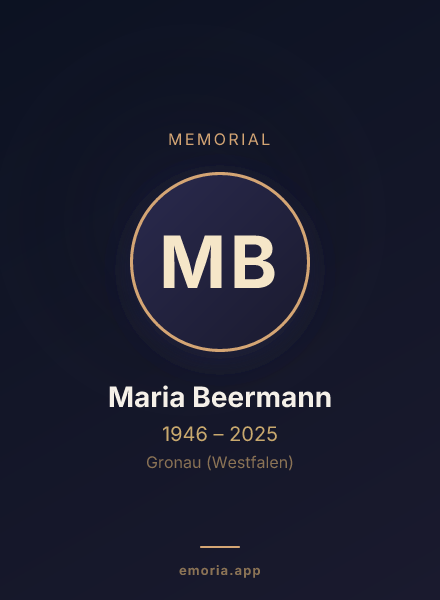 Memorial portrait of Maria Beermann