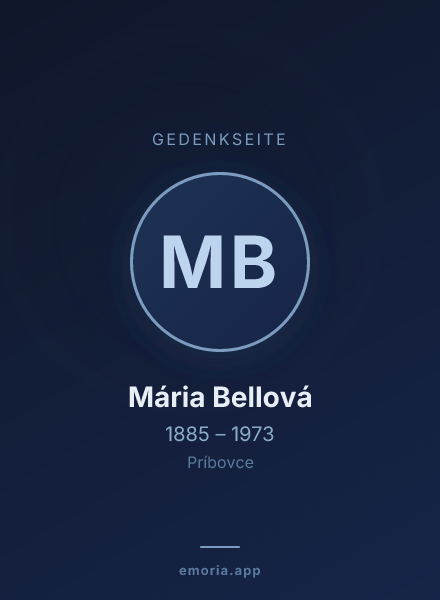 Gedenkportrait von Mária Bellová
