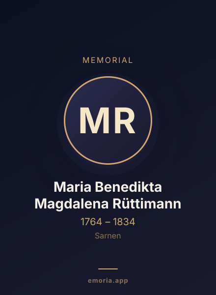 Memorial portrait of Maria Benedikta Magdalena Rüttimann