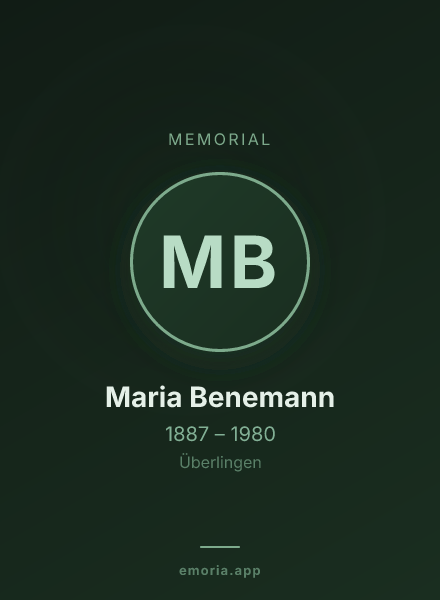 Memorial portrait of Maria Benemann