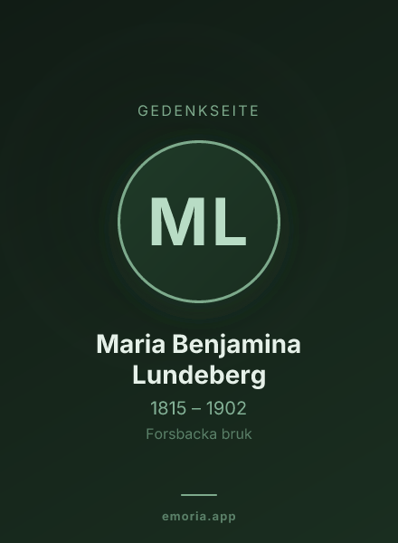 Gedenkportrait von Maria Benjamina Lundeberg