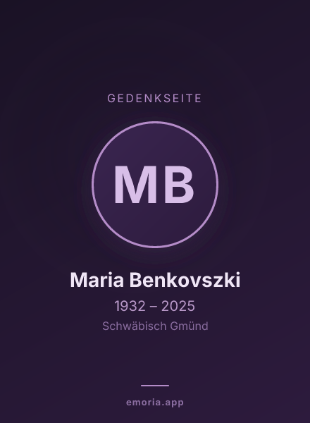 Gedenkportrait von Maria Benkovszki