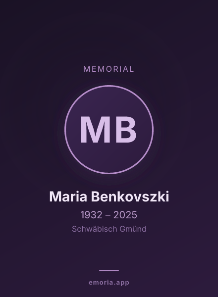 Memorial portrait of Maria Benkovszki
