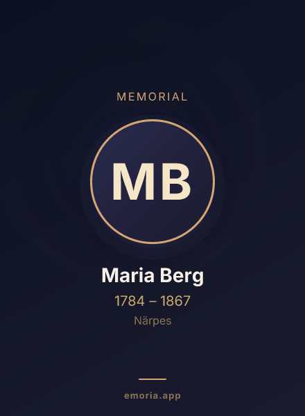 Memorial portrait of Maria Berg